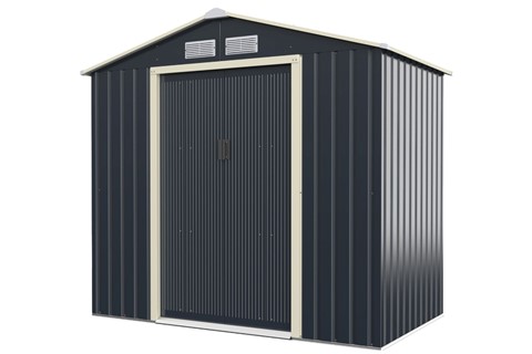 7.0ft x 4.2ft Outdoor Storage Shed with 4 Vents and Double Sliding Door