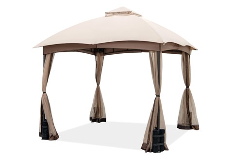 Adele Double-Vent Patio Gazebo with Privacy Netting
