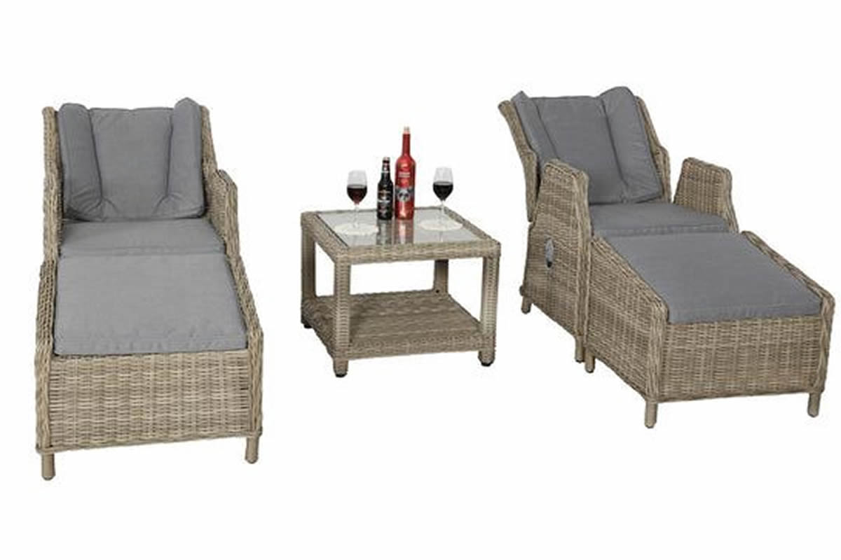 View Wentworth Rattan Garden Deluxe Gas Reclining Chair Set Table Reclining Sun Lounger Rust Free Aluminium Framework Weather Proof Resistant information