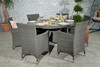 Paris Round Grey Rattan Carver Dining Set