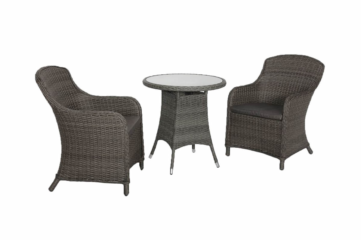 View Paris Rattan 2 Seater Outdoor Garden Imperial Patio Bistro Dining Set Includes Deeply Padded Weather Resistant Cushions Inset Glass Table Top information