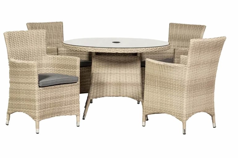 Lisbon Round Rattan Patio Dining Set