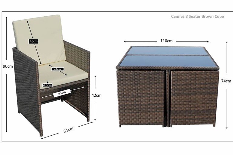 Cannes Grey Cube Outdoor Dining Set