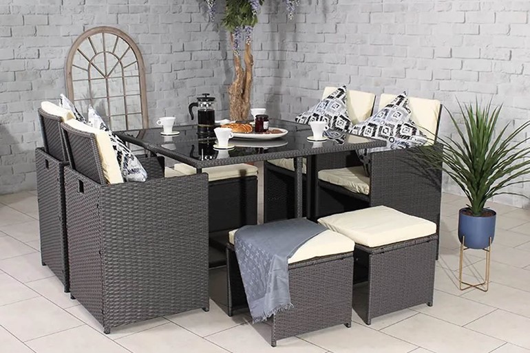 Cannes Grey Cube Outdoor Dining Set