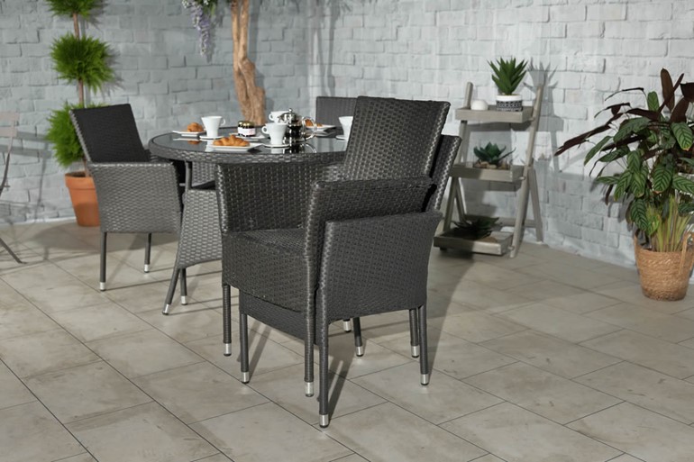 Malaga Grey Rattan Dining Set