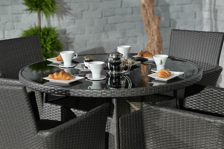 Malaga Grey Rattan Dining Set