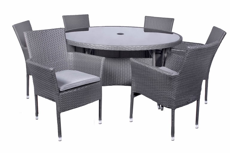 Malaga Grey Rattan Dining Set