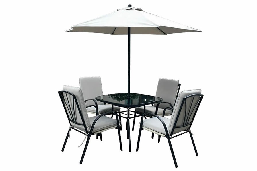Amalfi Black Patio Set Including Parasol