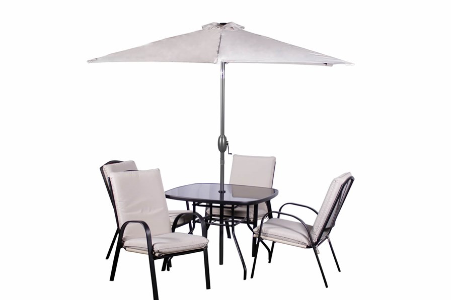 Amalfi Black Patio Set Including Parasol