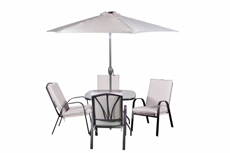 Amalfi Black Patio Set Including Parasol