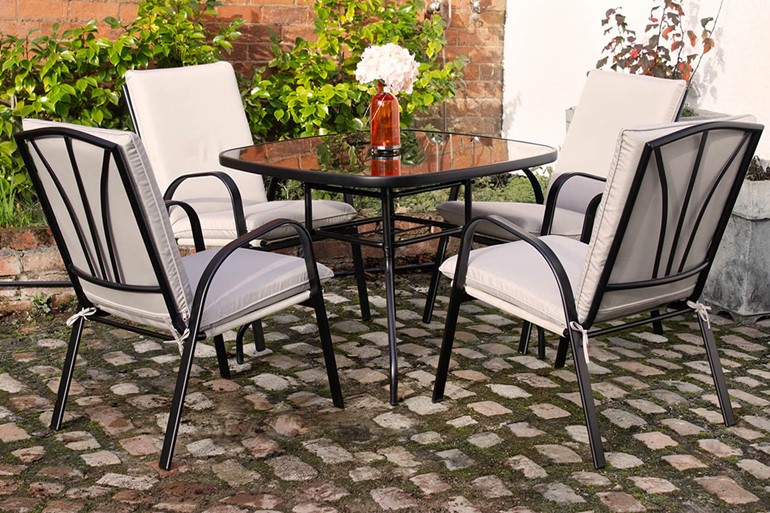 Amalfi Black Patio Set Including Parasol