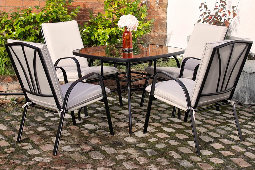 Amalfi Black Patio Set Including Parasol