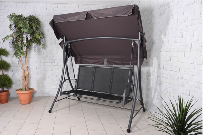 Sorrento Black 3 Seater Swing Seat