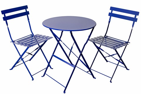 Padstow 2 Seater Folding Bistro Set - Blue 