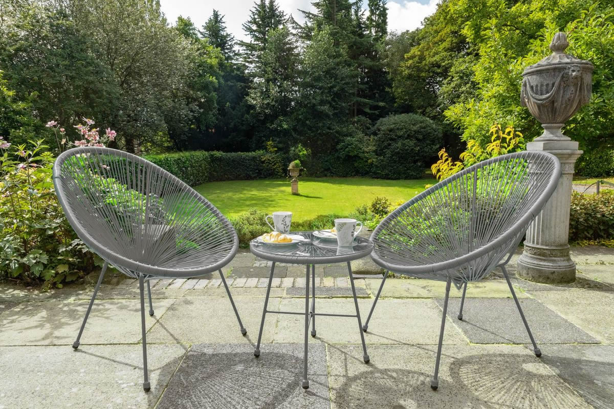 Monaco 2 Seat Bistro Set 3 Colours Available Egg Style Design