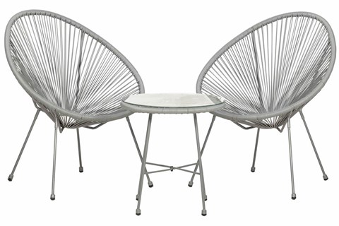 Monaco 2 Seat Bistro Set - Grey 