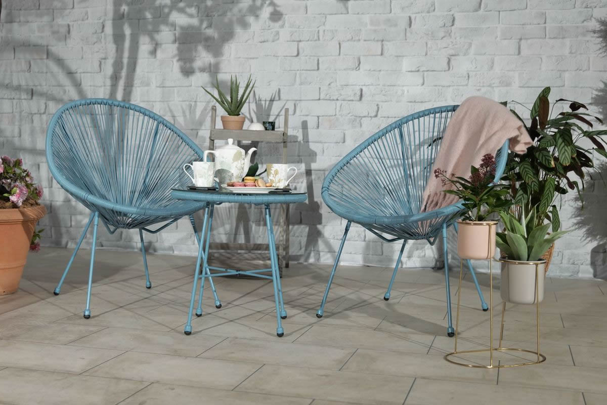 View Monaco 2 Seat Bistro Set 3 Colours Available Egg Style Design information