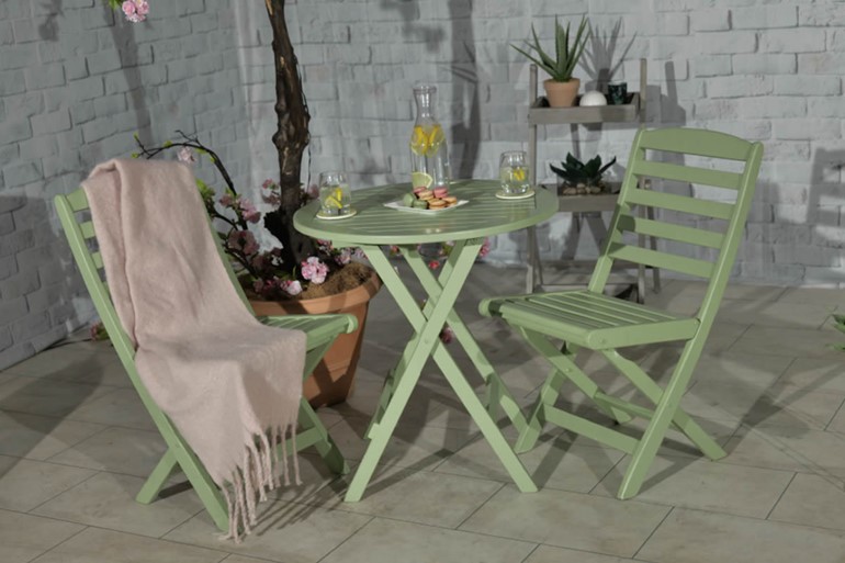 Porto Green Folding Bistro Set