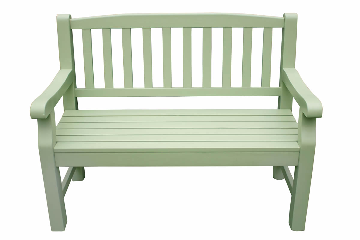 View Porto Turnbury Three Seater Hardwood Green Garden Outdoor Bench Slatted Seat Backrest Enables Quick Drying After Rainfall Robust Construction information