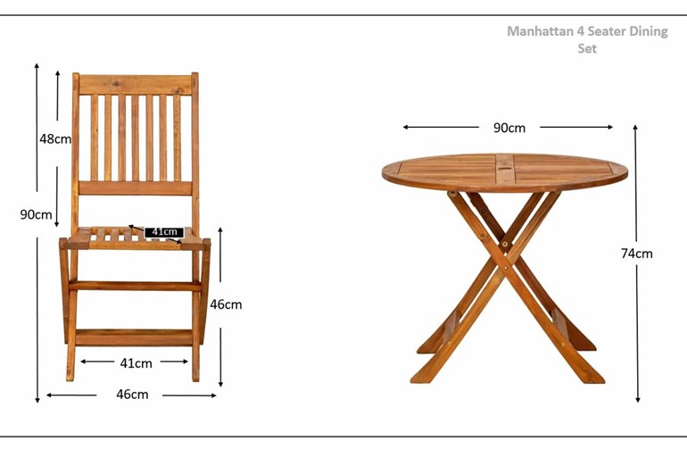 Manhattan 4 Seater Dining Set