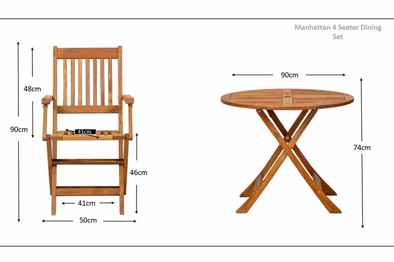 Manhattan 4 Seater Armchair Dining Set