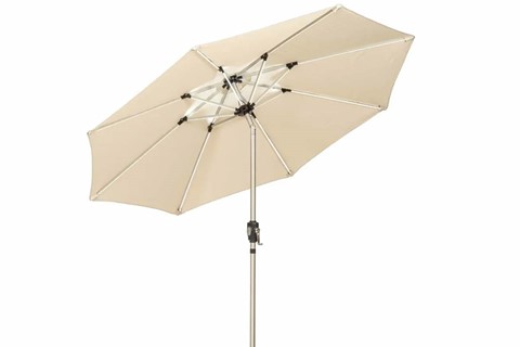 Ivory  2.7m Crank and Tilt LED Strip Parasol