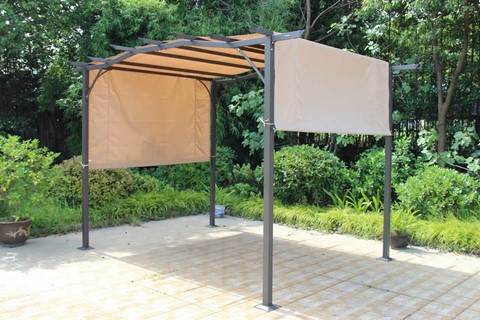 San Remo Mocha Pergola Gazebo Sliding Canopy