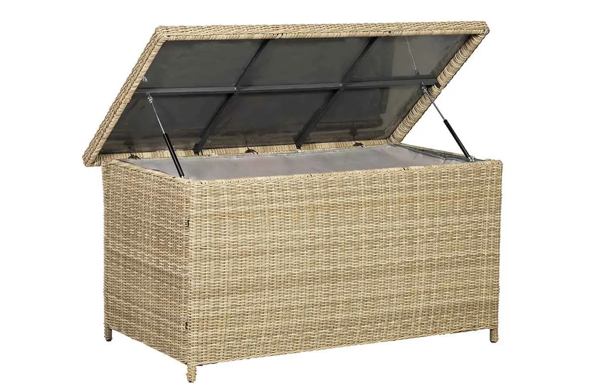 View Wentworth Rattan Garden Storage Box Robust Aluminium Frame Synthetic Half Round Rattan Weave Waterproof Zipped Lining Royalcraft information