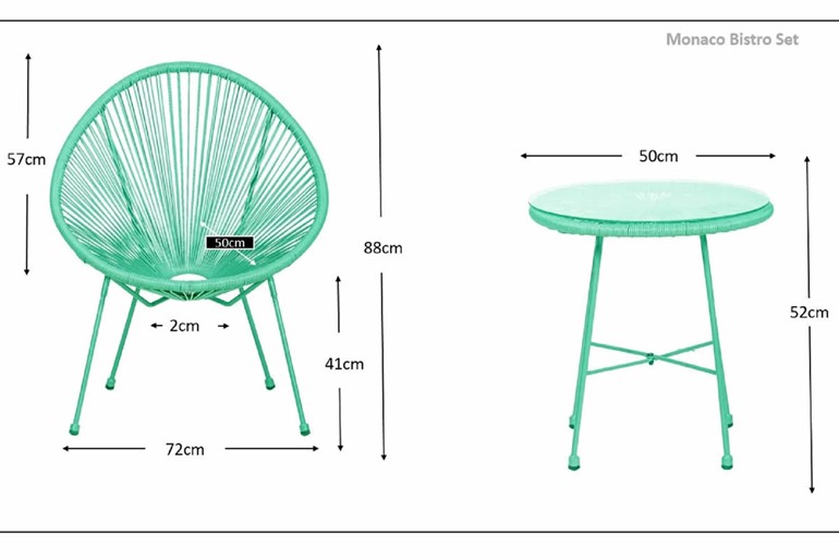 Monaco 2 Seat Bistro Set