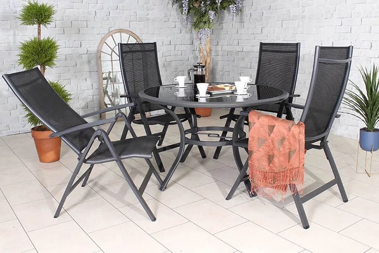 Sorrento Black Round Deluxe Dining Recliner Set