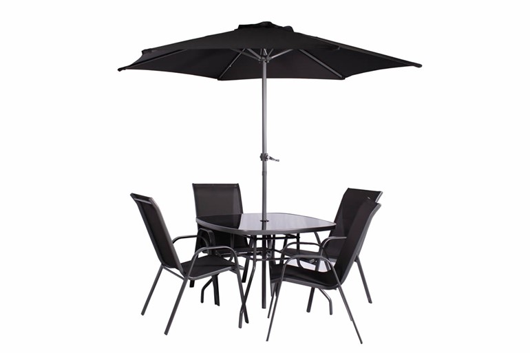 Rio Stacking Dining Set With Parasol