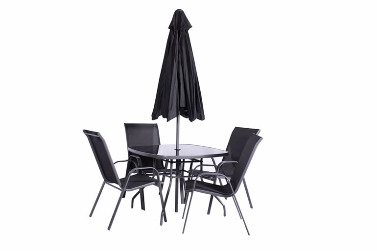 Rio Stacking Dining Set With Parasol