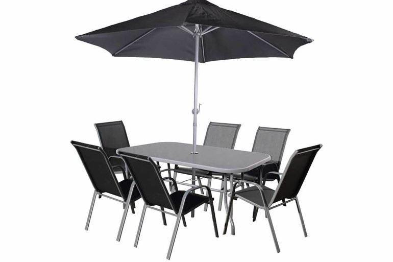 Rio Stacking Dining Set With Parasol