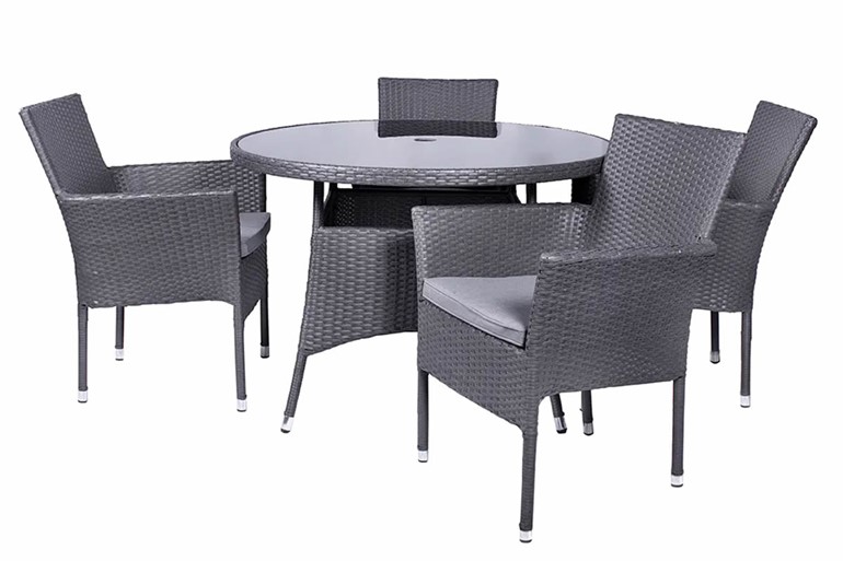 Malaga Grey Rattan Dining Set