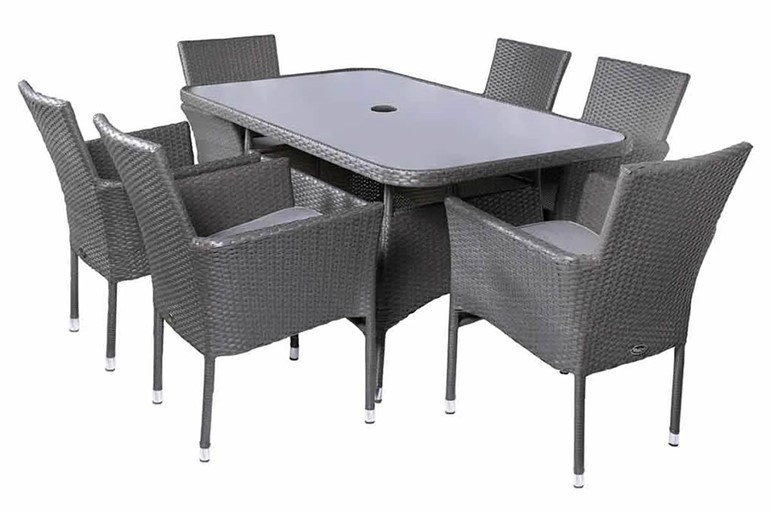 Malaga 6 Seater Rectangular Armchair Dining Set