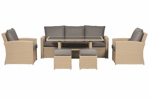 Lisbon 7 Seater 6pc Deluxe Sofa Dining Set