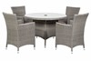 Paris Round Grey Rattan Carver Dining Set