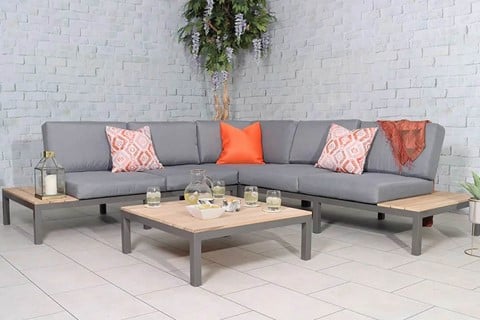 Aspen Grey Modern 5 Seater Modular Patio Sofa Set