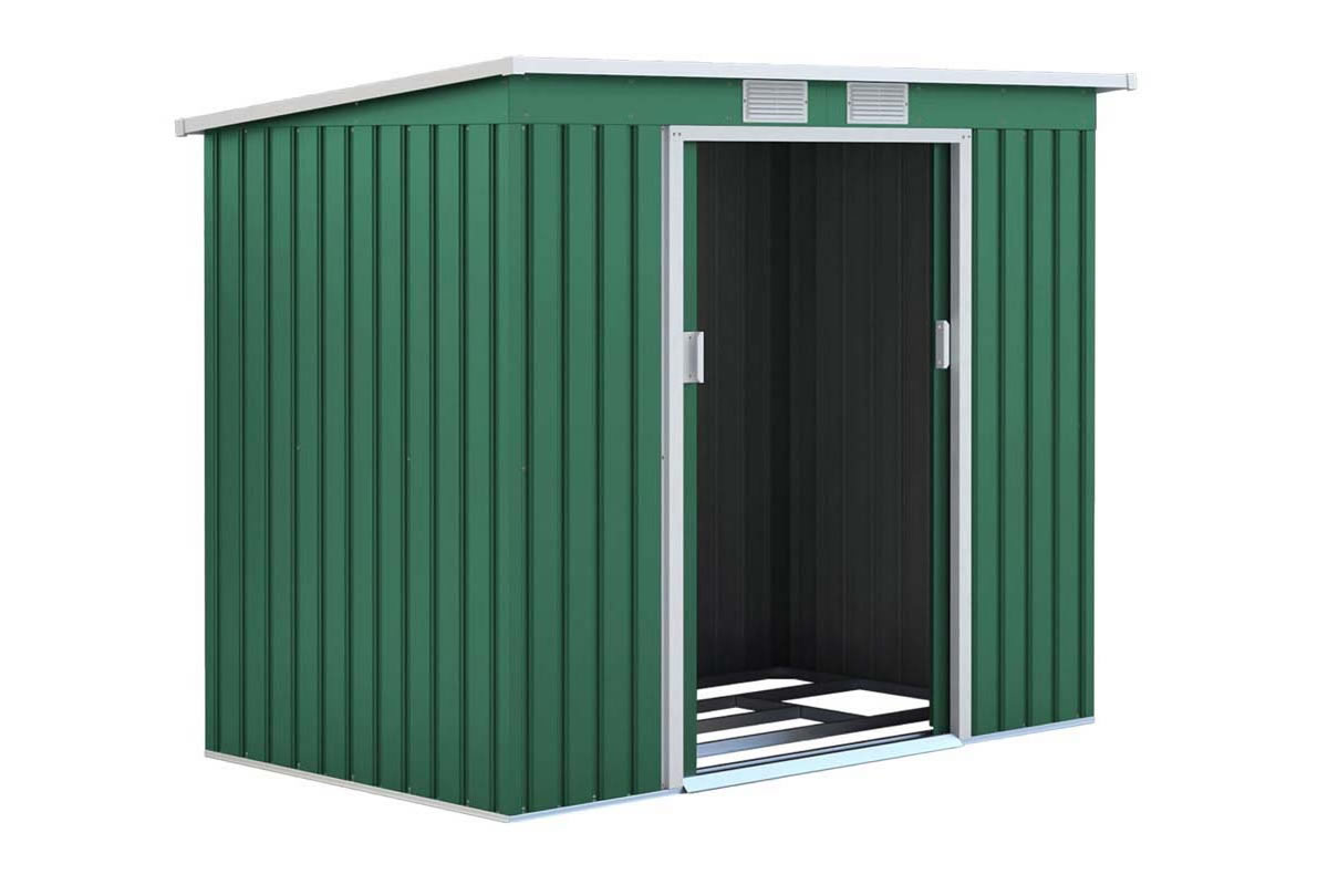 View Ascot Green Galvanised Metal Garden Outdoor Shed With Pent Roof 70ft x 42ft Double Sliding Locking Doors Sliding Ramp Access information