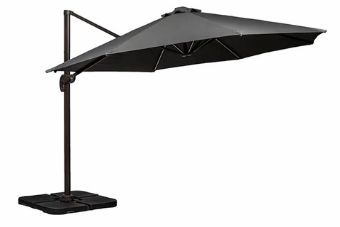 Grey 3.5m Cantilever Parasol With Solar Powered LED Lighting