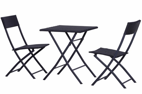 Brocton Black 2 Seater Folding Bistro Set
