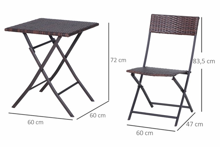 Brocton 2 Seater Folding Bistro Set