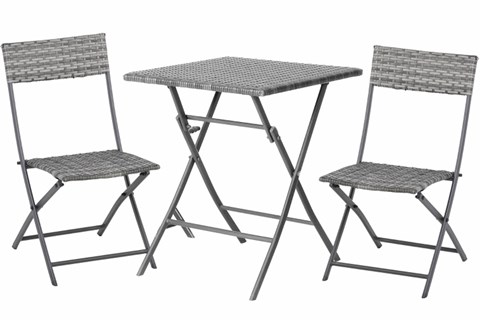 Brocton Grey 2 Seater Folding Bistro Set
