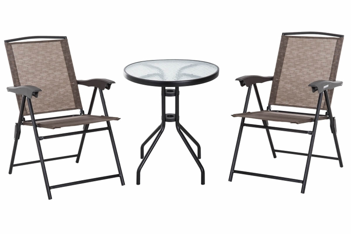 Metal folding shop patio set