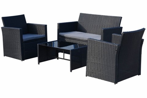 Edale 4 Seater Sofa Set - Black