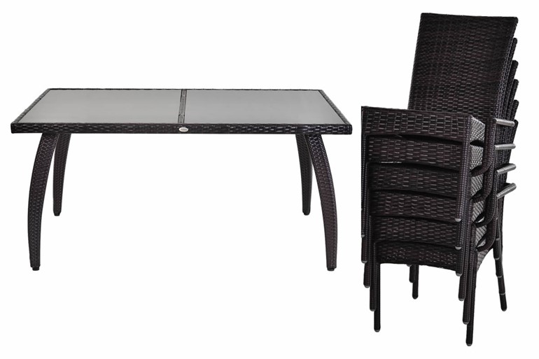 Rufford 6 Seater Rattan Dining Set