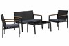 Etal Black 4 Seater PE Rattan Table & Chair Set