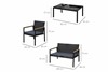 Etal Black 4 Seater PE Rattan Table & Chair Set