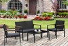 Etal Black 4 Seater PE Rattan Table & Chair Set