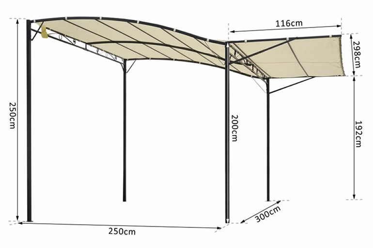 Kemerton Wall Mounted Garden Gazebo Awning